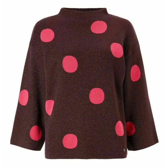 Numph Sweaters - ANTHROPOLOGIE NUMPH Metallic Large Polka Dot Pullover Sweater 3/4 Sleeve